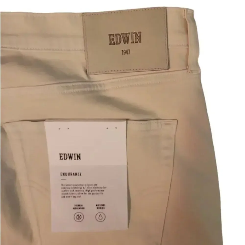 Edwin Maddox Slim Fit Mens Jeans Beige 40x32 New With Tags Cotton Blend